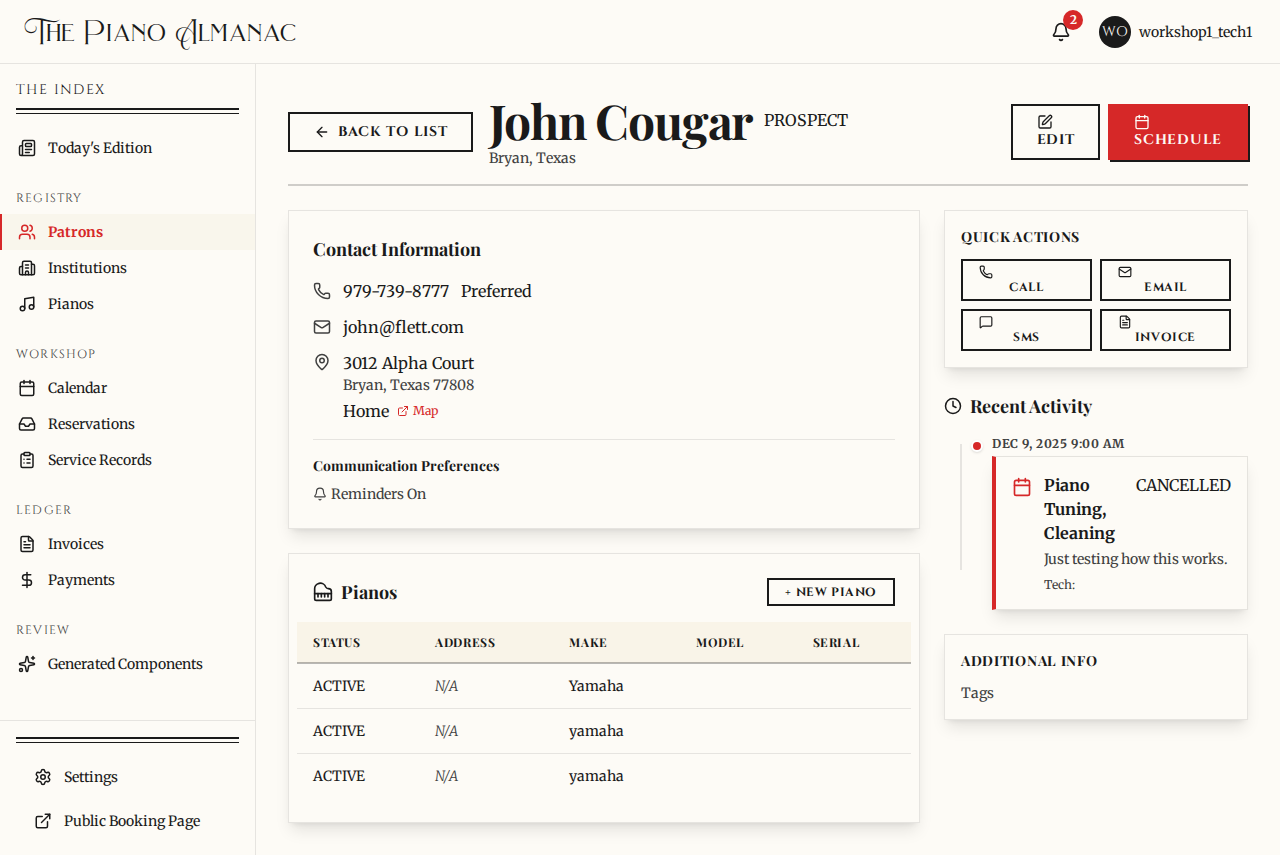 Patron management dashboard
